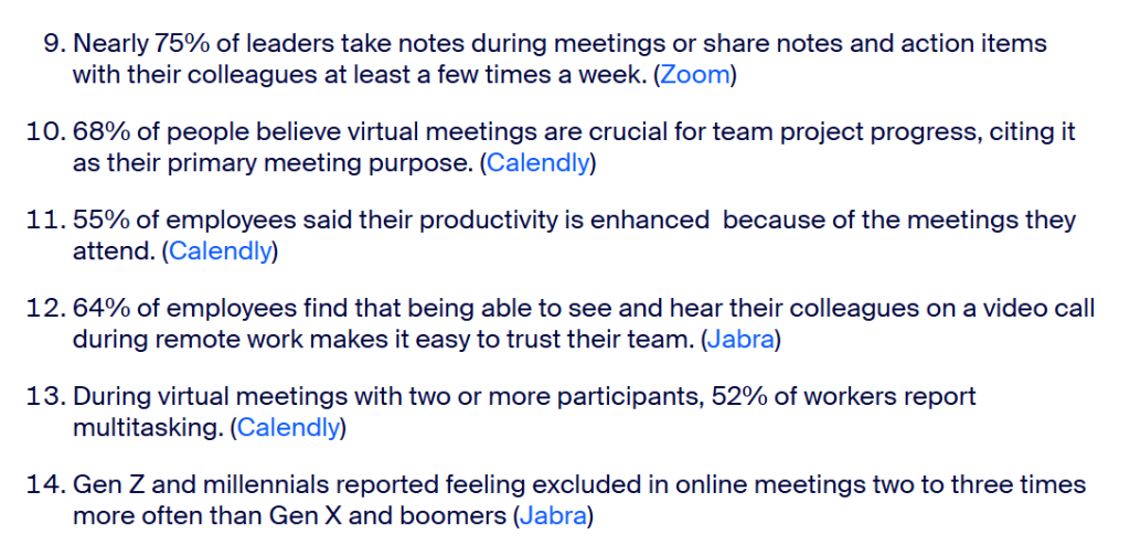 Zoom Meeting Statistics